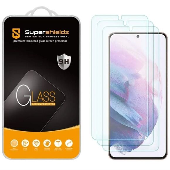 Supershieldz 3 Pack Tempered Glass Screen Protector for Samsung Galaxy S21 Plus - Picture 1 of 8